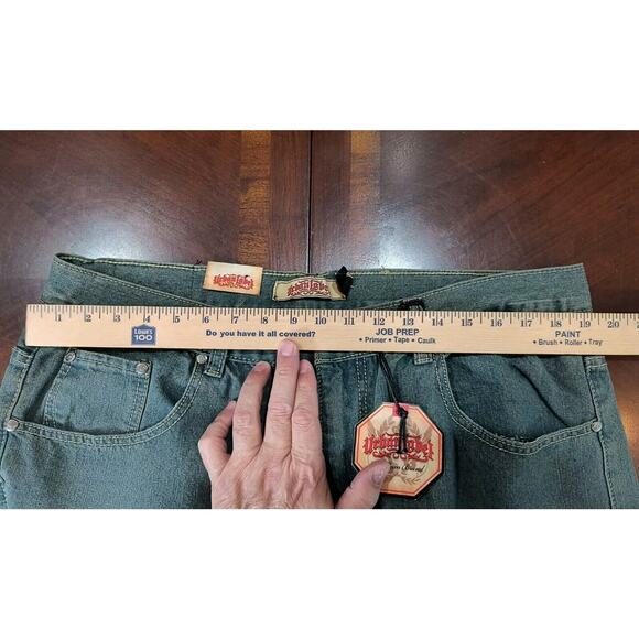 Urban Label Jeans mens 38x32 high rise Y2K Hip Hop Skater Green(Flaw Read Desc) - Picture 8 of 13